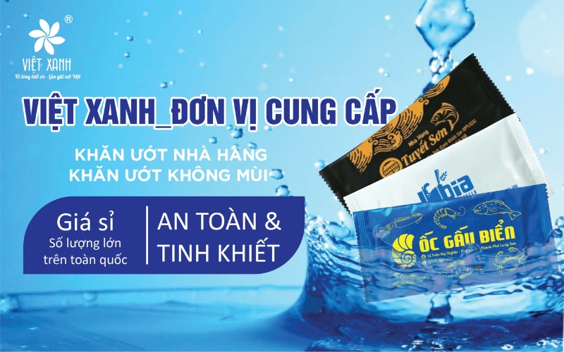 khăn ướt không muì Việt Xanh