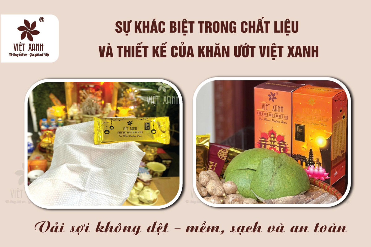 Sự khác biệt trong chất liệu và thiết kế của khăn ướt Việt Xanh