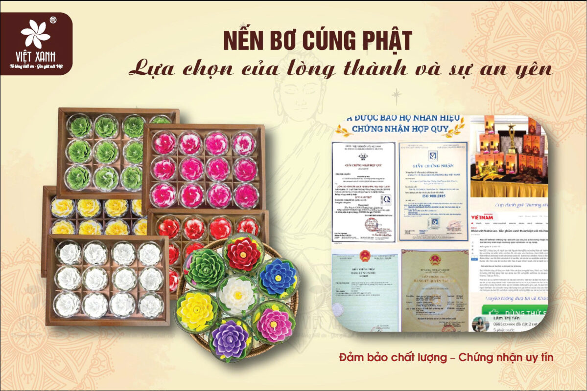 Nến bơ cúng Phật Việt Xanh - Lựa chọn của lòng thành và sự an yên