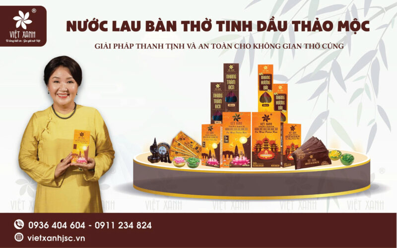 nước lau ban thờ tinh dầu thảo mộc