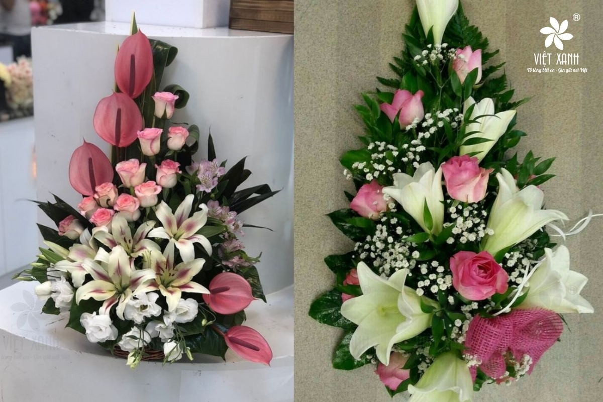 Mẫu cắm 9 bông Ly (Viên mãn, Vĩnh cửu)