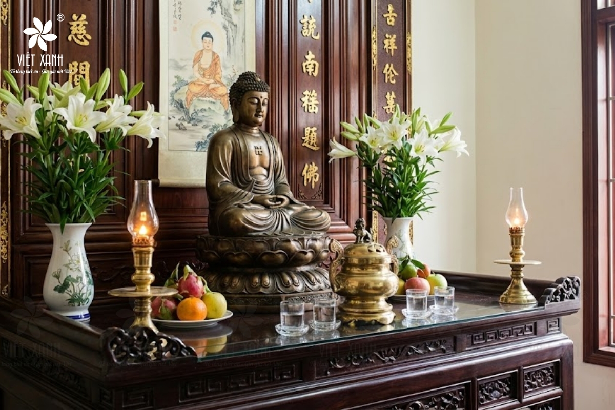 Một số lưu ý khi bao sái bàn thờ Phật