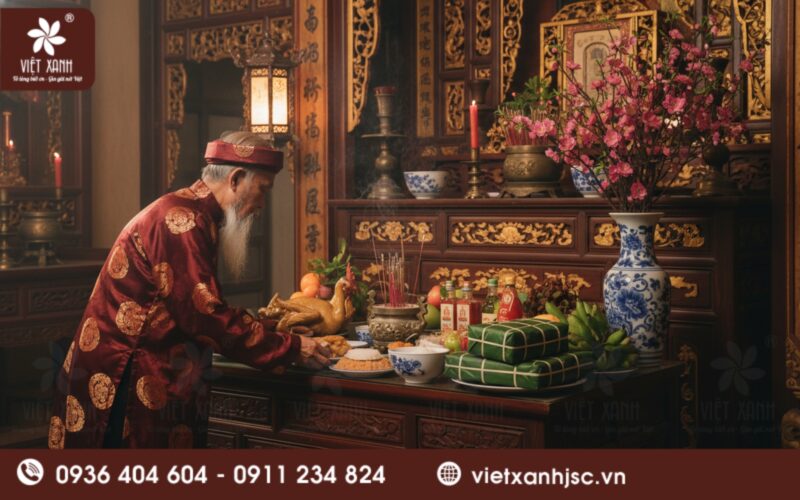 lau dọn ban thờ cúng ông công ông táo