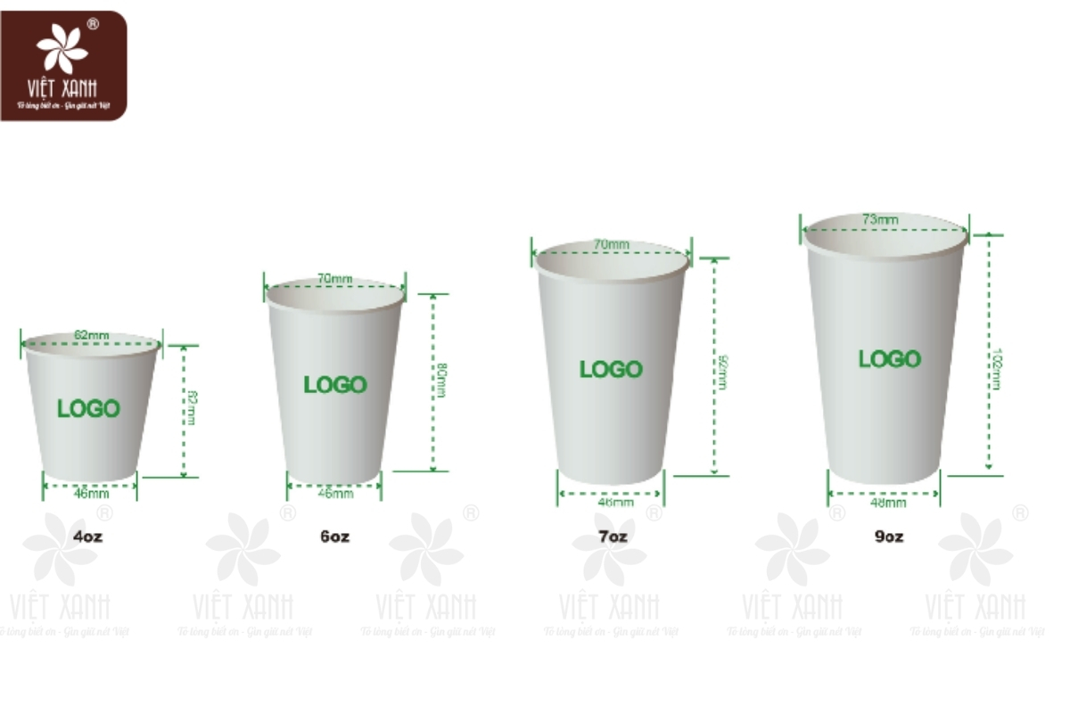 Nhóm ly giấy kích thước nhỏ (4oz - 9oz)