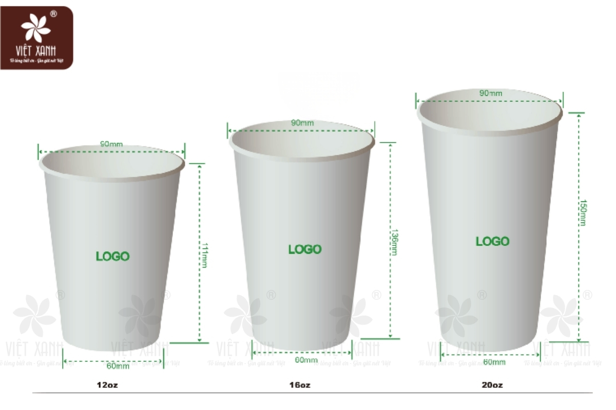 Nhóm ly giấy trung bình và lớn (12oz - 22oz)
