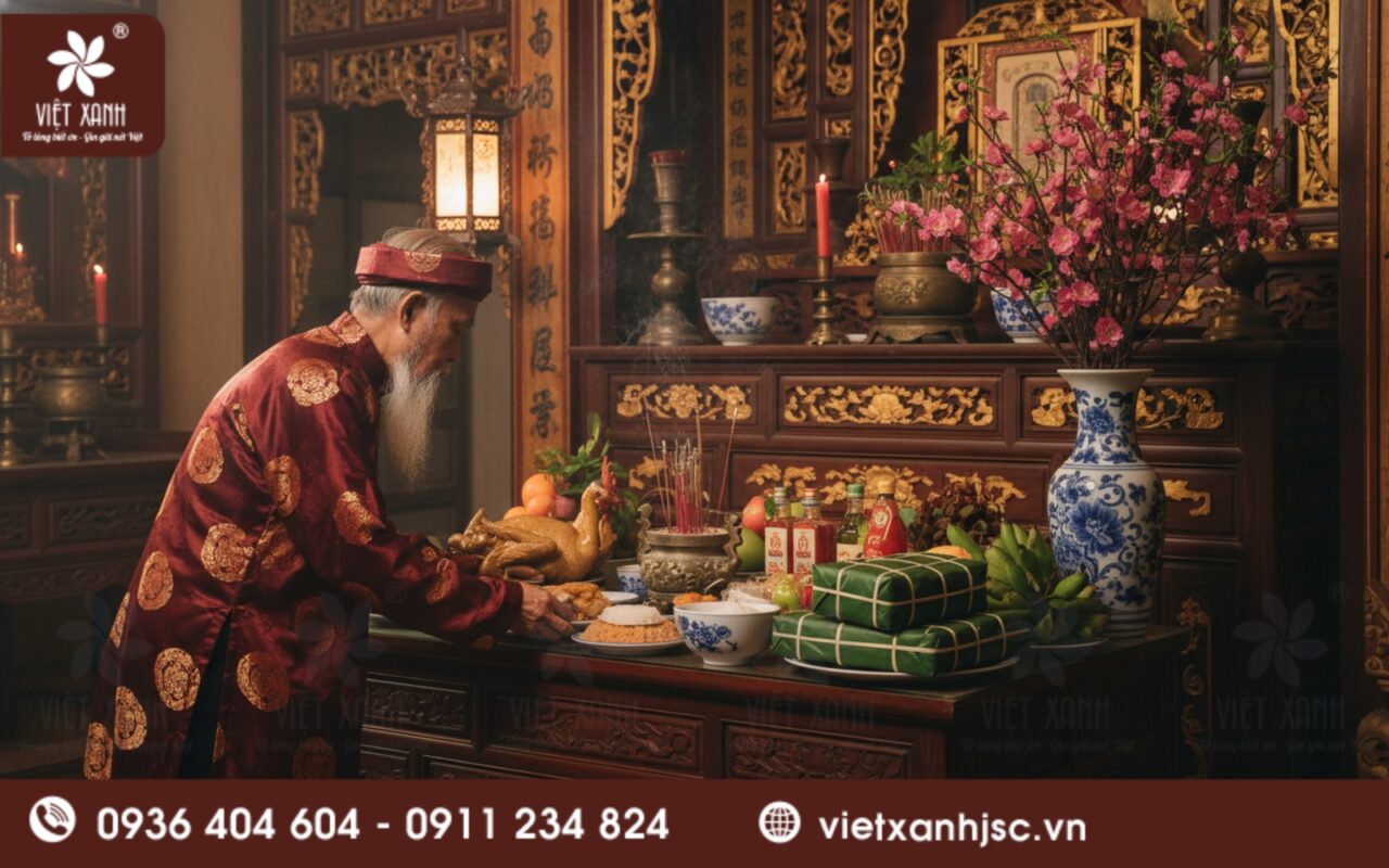 lau dọn ban thờ cúng ông công ông táo