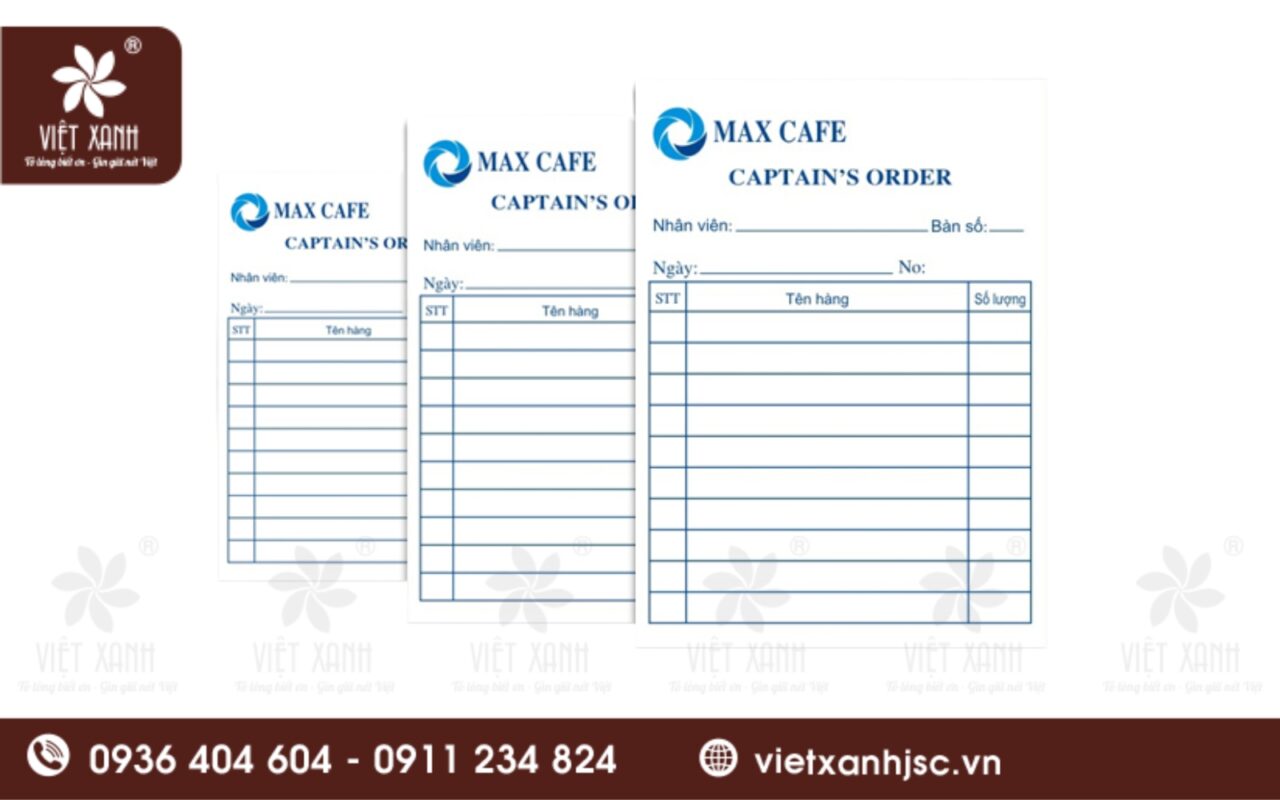 phiếu oder trong nhà hàng