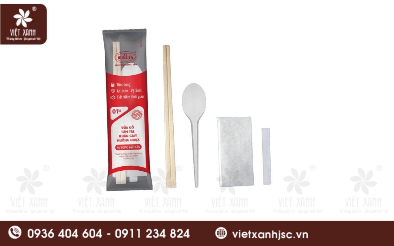 bao giấy đũa và muỗng