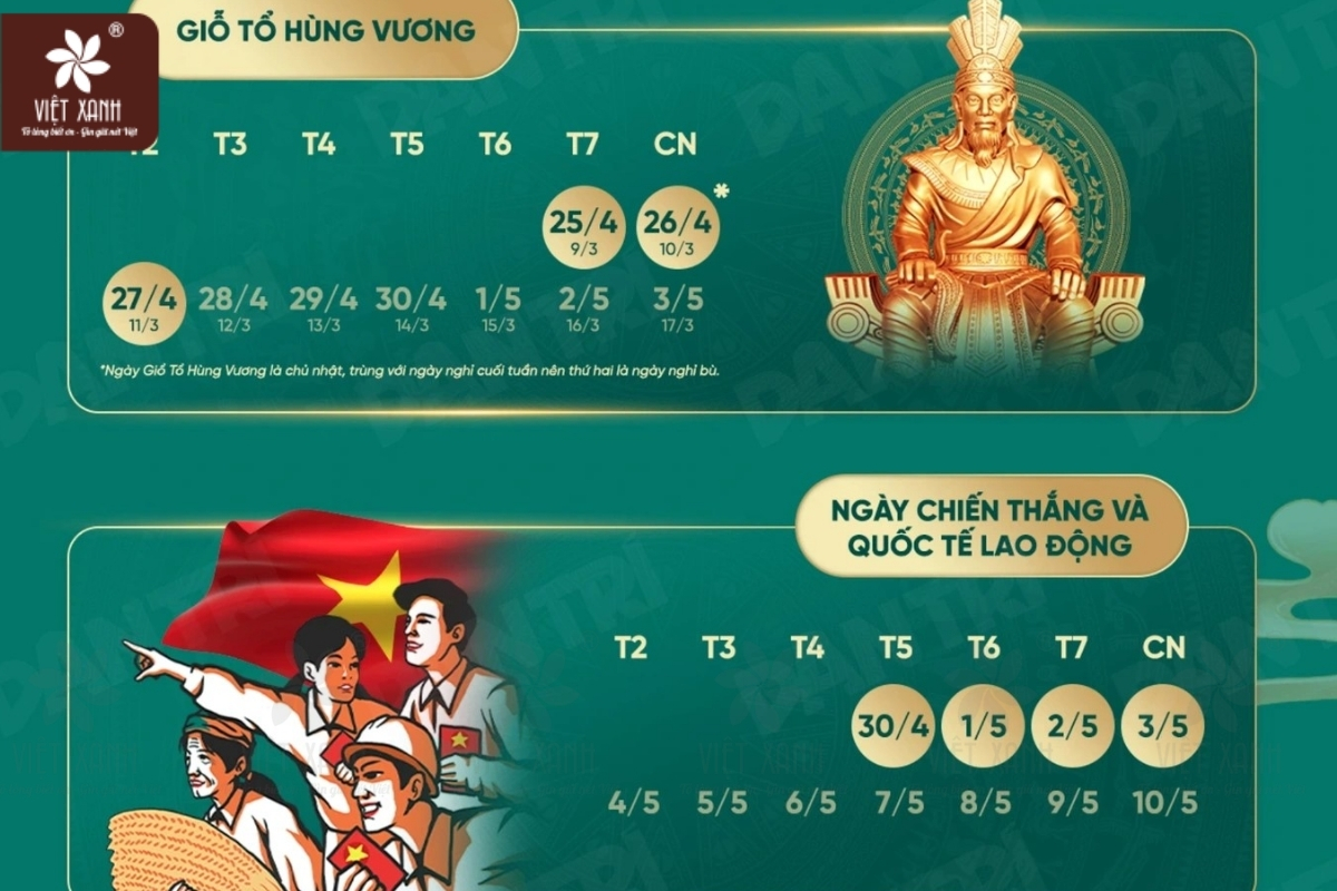 Giỗ tổ Hùng Vương được nghỉ bao nhiêu ngày?