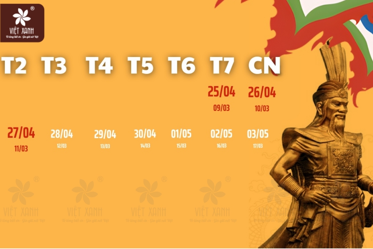 Giỗ Tổ Hùng Vương vào thứ mấy năm 2026?