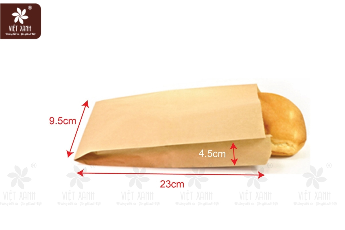 Kích thước túi giấy kraft đựng bánh mì bao nhiêu là chuẩn