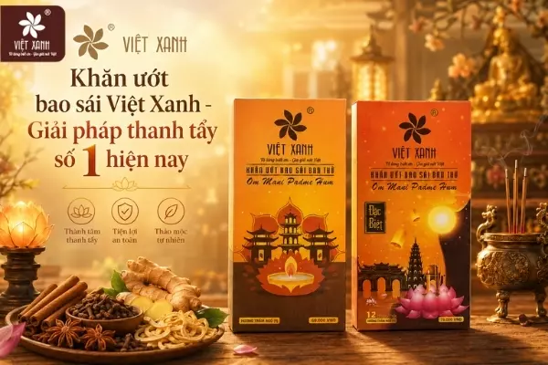 Khăn ướt bao sái Việt Xanh - Giải pháp thanh tẩy số 1 hiện nay