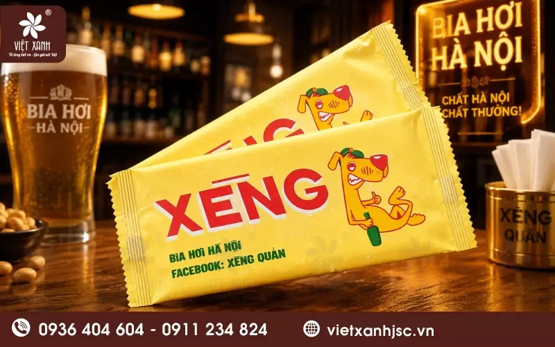 khăn lạnh quán bia