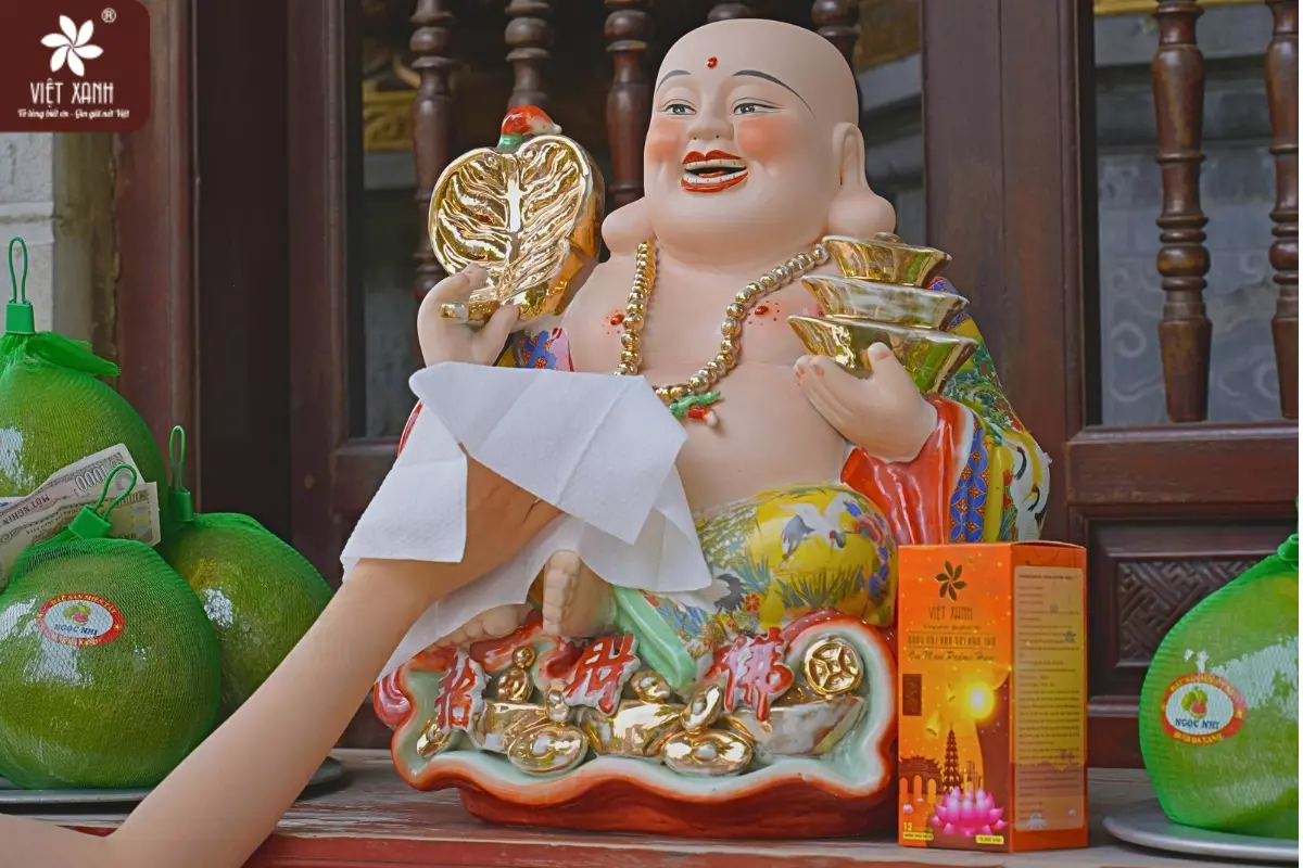 khăn lau tượng Phật Việt Xanh