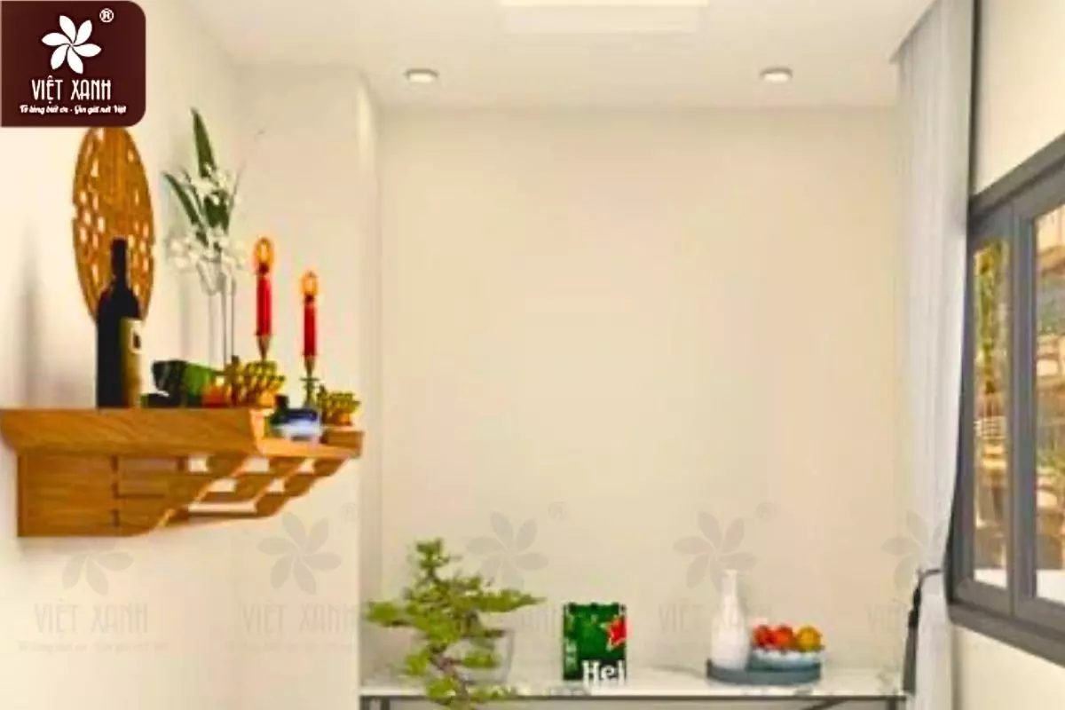bàn thờ treo tường là lựa chọn phù hợp