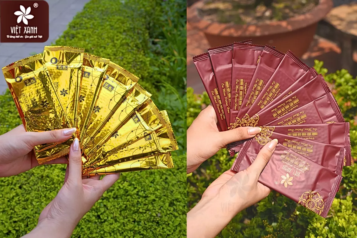 khăn lau tượng Phật Việt Xanh đóng gói riêng từng khăn
