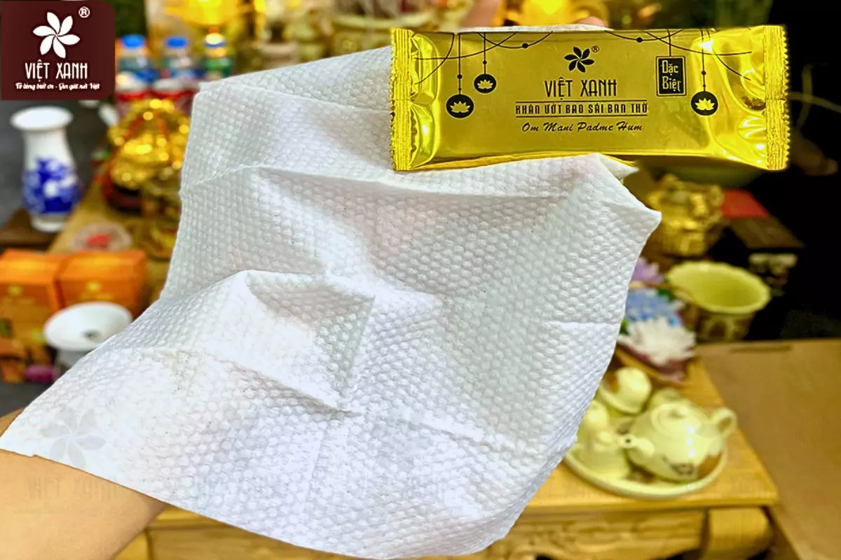 khăn ướt bao sái Việt Xanh chất liệu mềm