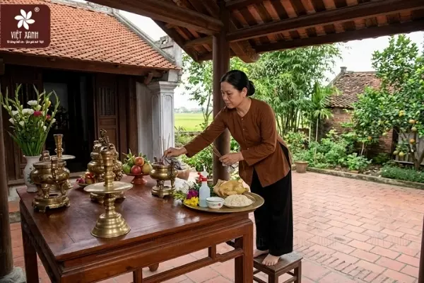 Bí quyết dọn dẹp ban thờ đón mâm cơm cúng rằm tháng 7