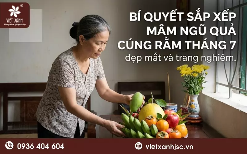 Bí quyết sắp xếp mâm ngũ quả cúng rằm tháng 7 đẹp mắt và trang nghiêm