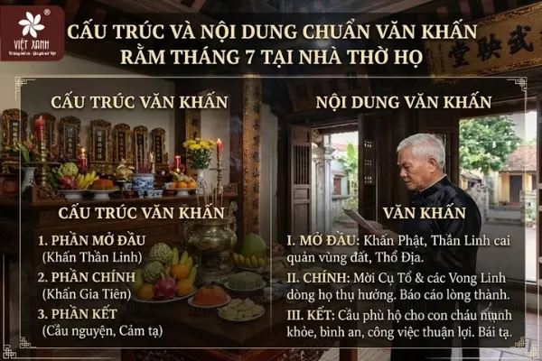 Cấu trúc và nội dung chuẩn của văn khấn rằm tháng 7 tại nhà thờ họ