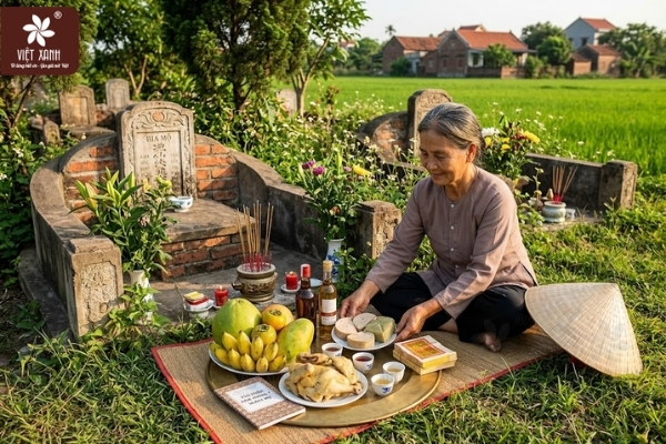 Chuẩn bị lễ vật trước khi đọc văn khấn rằm tháng 7 ngoài mộ