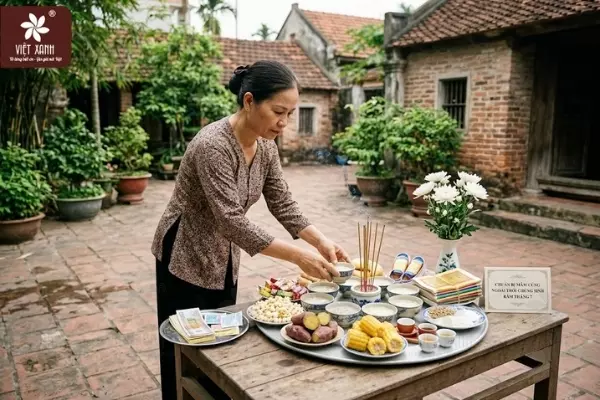 Chuẩn bị mâm cúng ngoài trời và cúng rằm tháng 7 cần những gì?