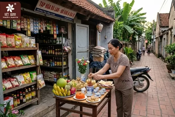 Công tác chuẩn bị trước khi đọc văn khấn rằm tháng 7 tại cửa hàng