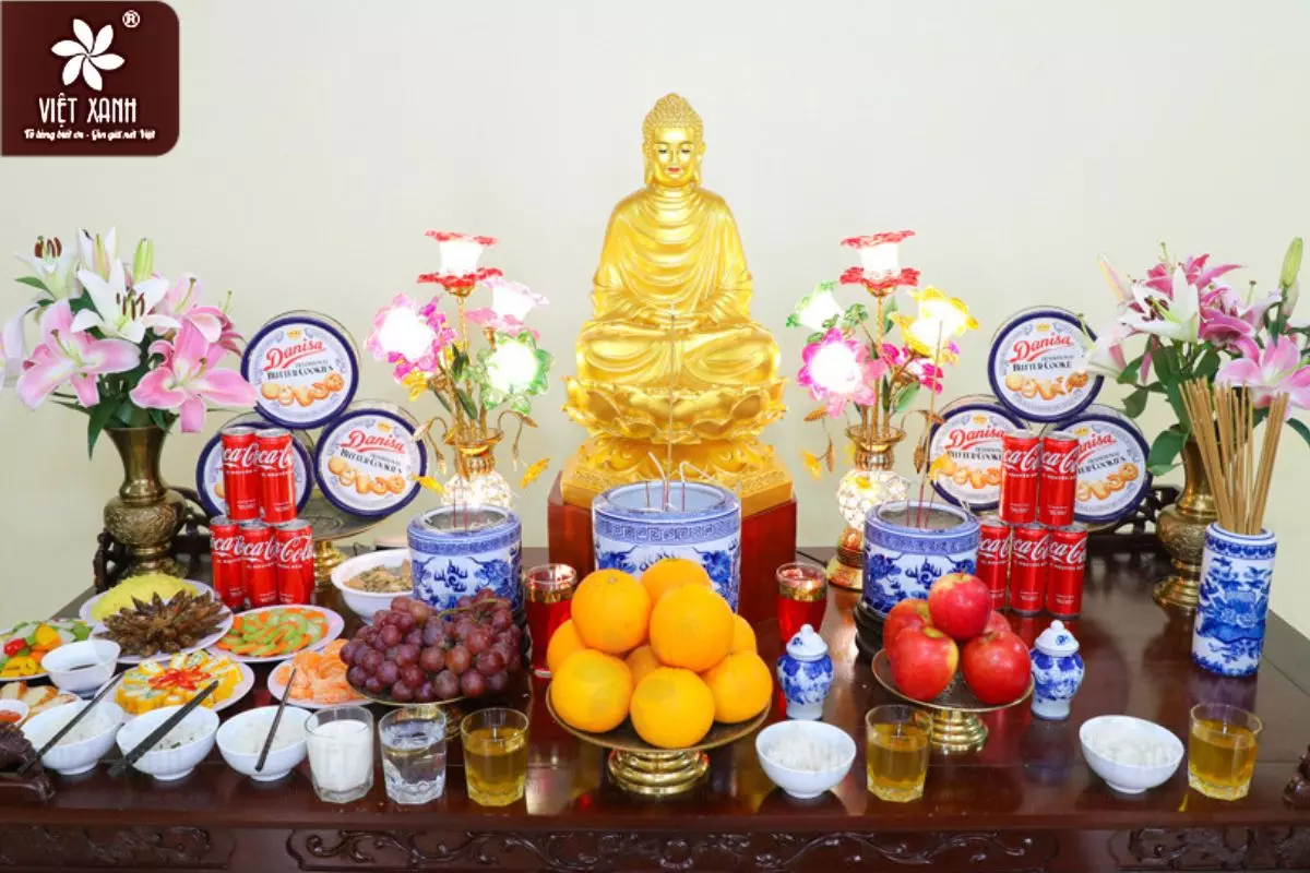 mâm lễ cúng Phật ngày Rằm tháng 7