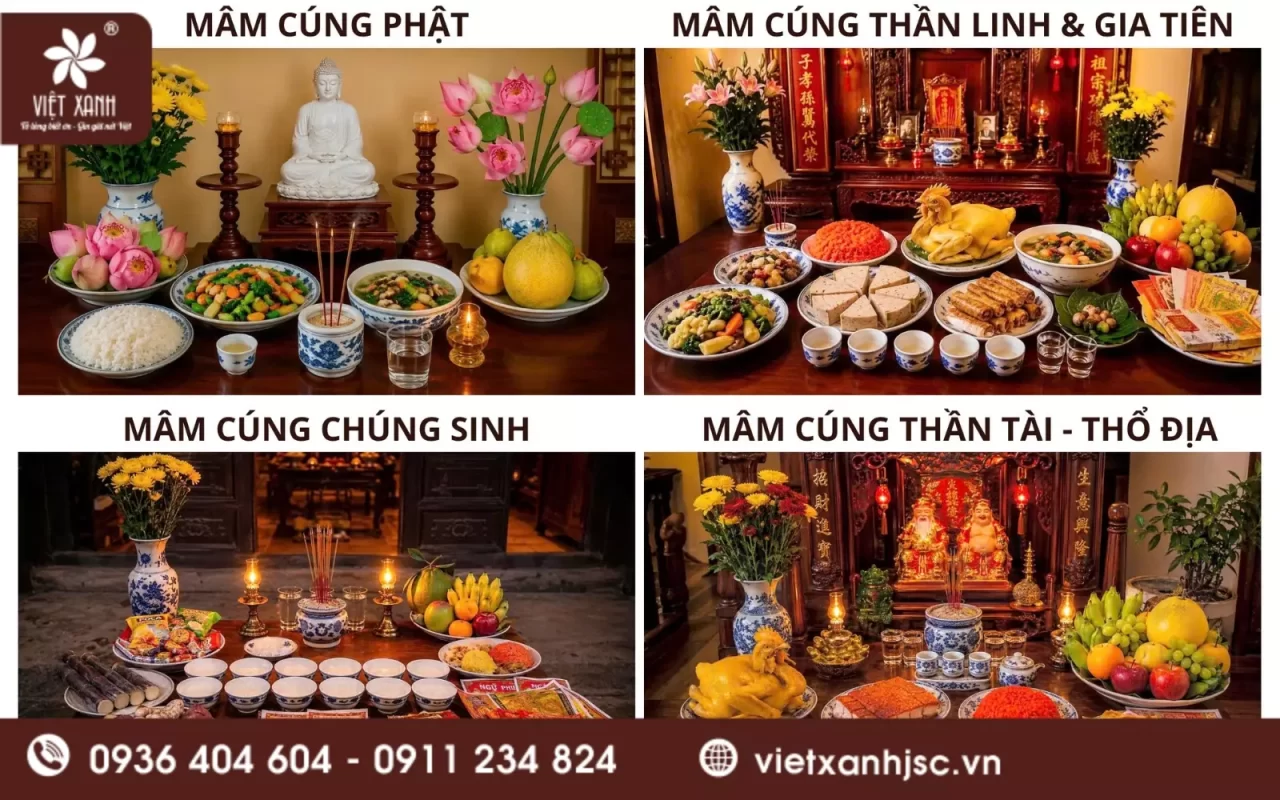 mâm lễ cúng rằm tháng 7