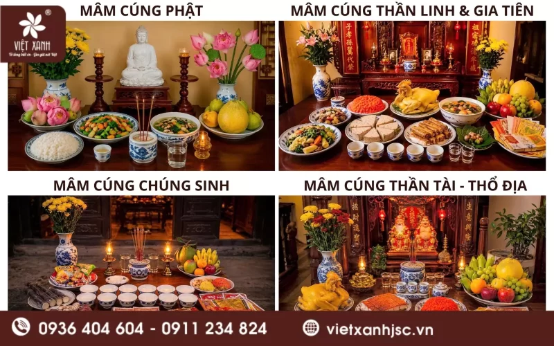 mâm lễ cúng rằm tháng 7