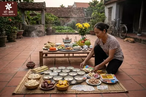 Nét đặc trưng độc đáo của mâm cơm cúng rằm tháng 7 miền Bắc