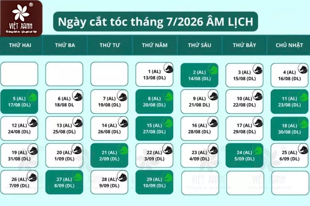 ngày tốt, ngày xấu cắt tóc tháng 7 Âm lịch