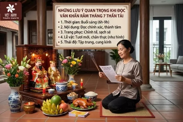 Những lưu ý quan trọng khi tiến hành đọc văn khấn rằm tháng 7 thần tài
