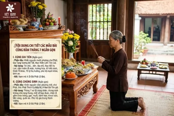 Nội dung chi tiết các mẫu bài cúng rằm tháng 7 ngắn gọn
