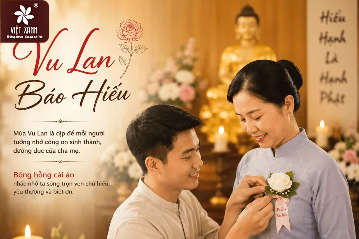 rằm tháng 7 gắn với lễ Vu Lan báo hiếu