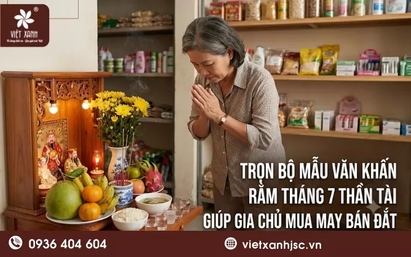 Trọn bộ mẫu văn khấn rằm tháng 7 thần tài giúp gia chủ mua may bán đắt