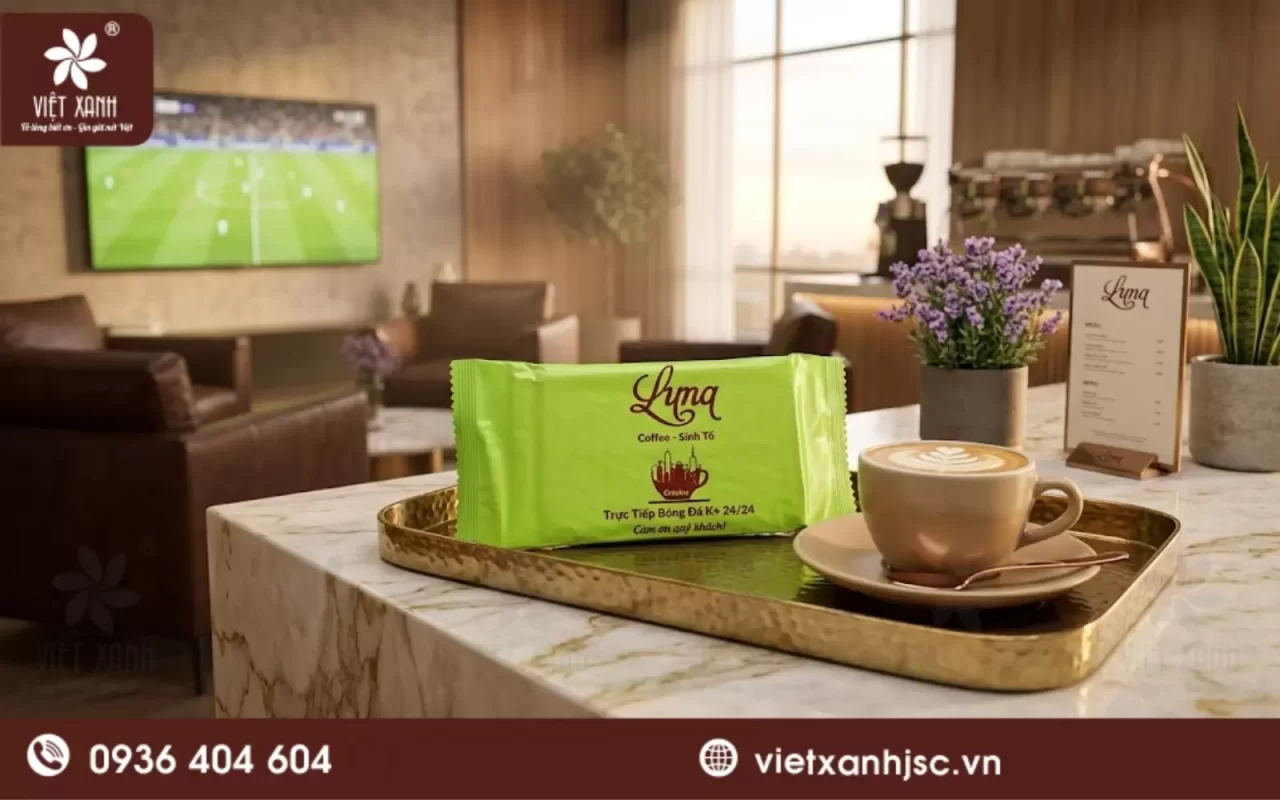 khăn ướt tại đồi chè long cốc
