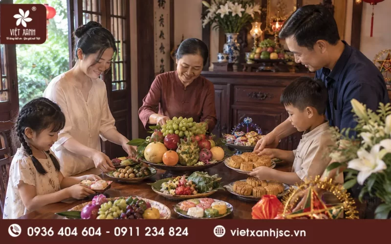mâm cỗ rằm trung thu