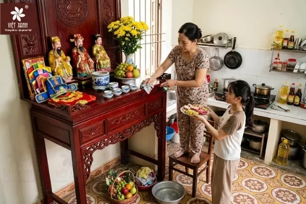 Cách bày trí và vệ sinh án gian thờ Ông Táo
