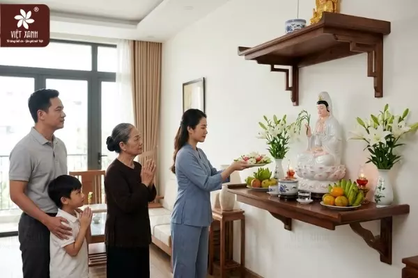 Cách bố trí bàn thờ mẹ quan âm hợp phong thủy