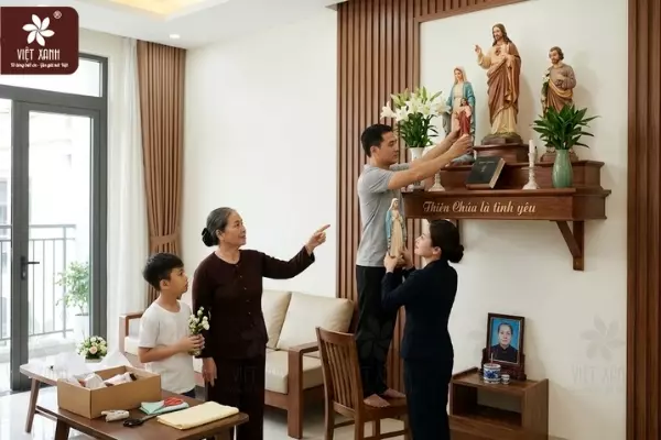 Cách sắp xếp tượng ảnh trên bàn thờ Chúa