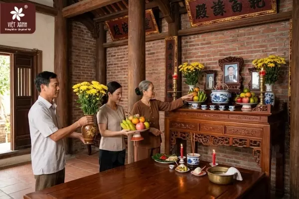 Hướng dẫn bài trí bàn thờ gia tiên trong nhà theo truyền thống