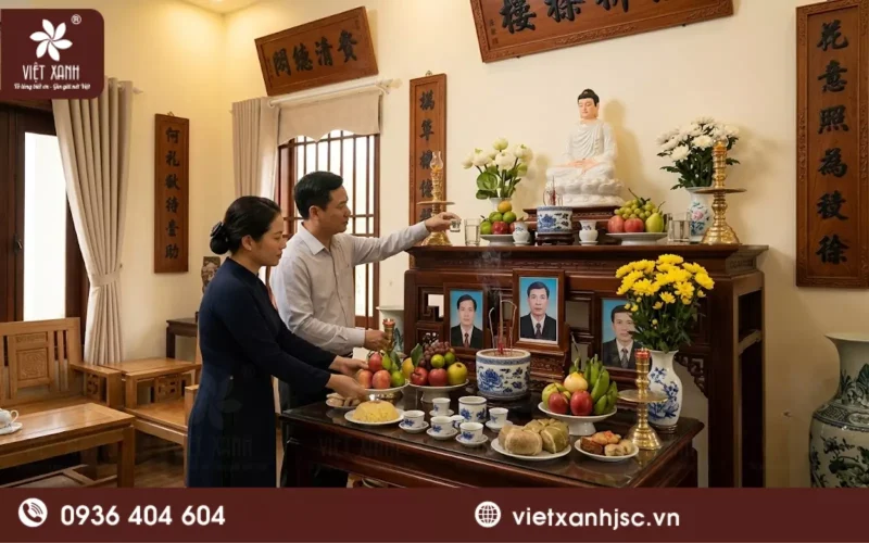 Hướng dẫn chi tiết cách sắp xếp bàn thờ phật và gia tiên chuẩn phong thủy bình an