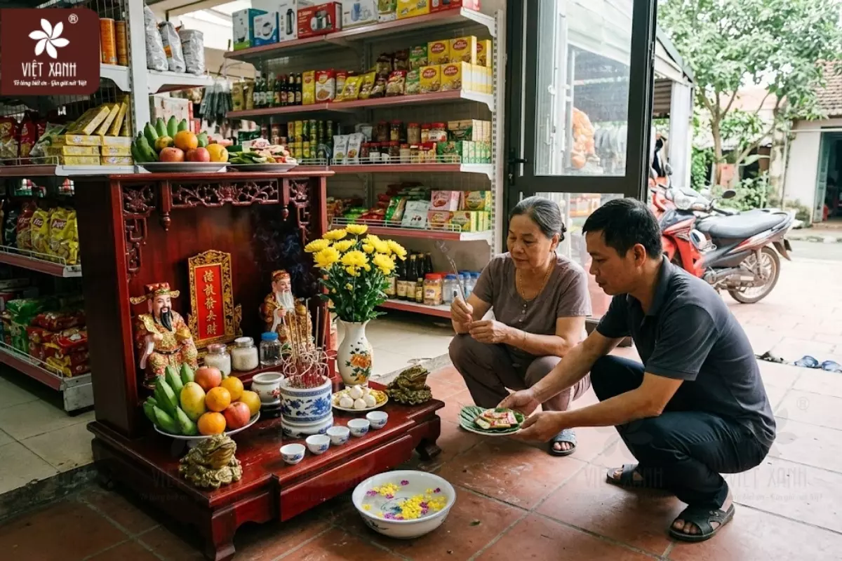 Hướng đặt bàn thờ Thần Tài theo phong thủy trong sắp xếp ban thờ thần tài