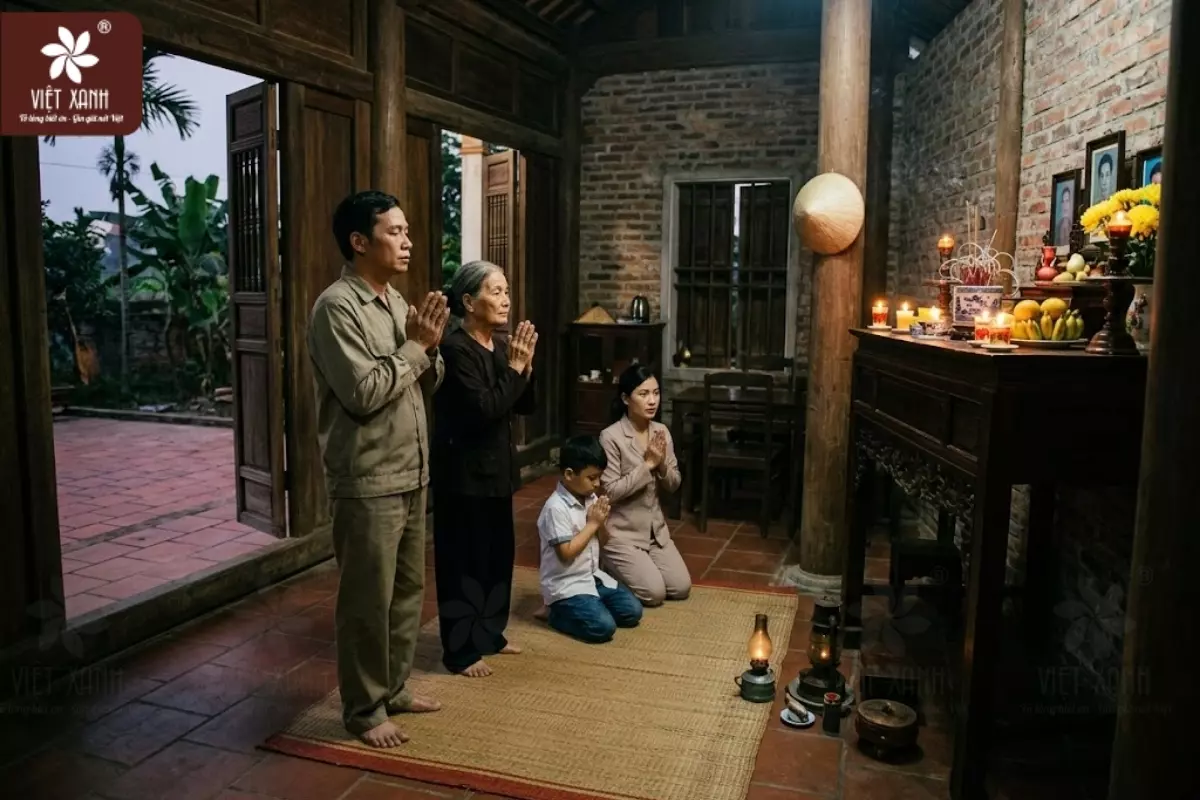 Khấn gia tiên vào thời gian nào trong ngày để tôn lên cách sắp xếp bàn thờ ông bà?