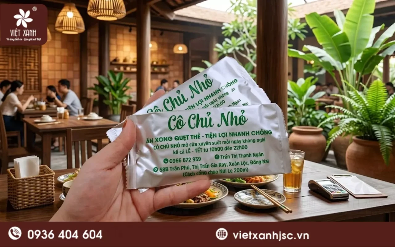 khăn ướt tại khu du lịch Lan Vương Bến Tre