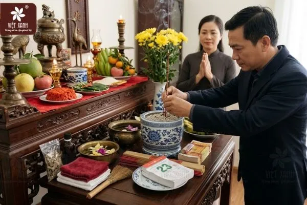 Thay bát hương mới phải thắp hương bao nhiêu ngày?