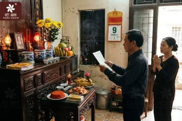 Văn khấn mùng 1 tháng 10 cúng gia tiên
