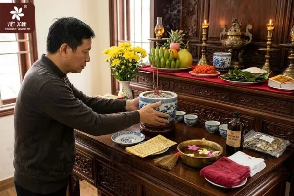 Văn khấn xin tỉa chân nhang, xê dịch bát hương